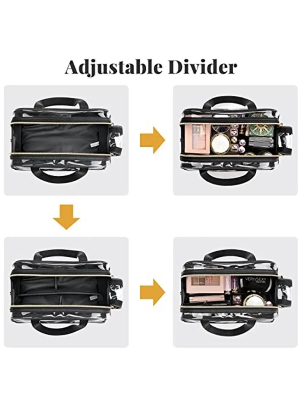 Clear Makeup Bag, Large Opening TSA Approved Toiletry Bag Portable